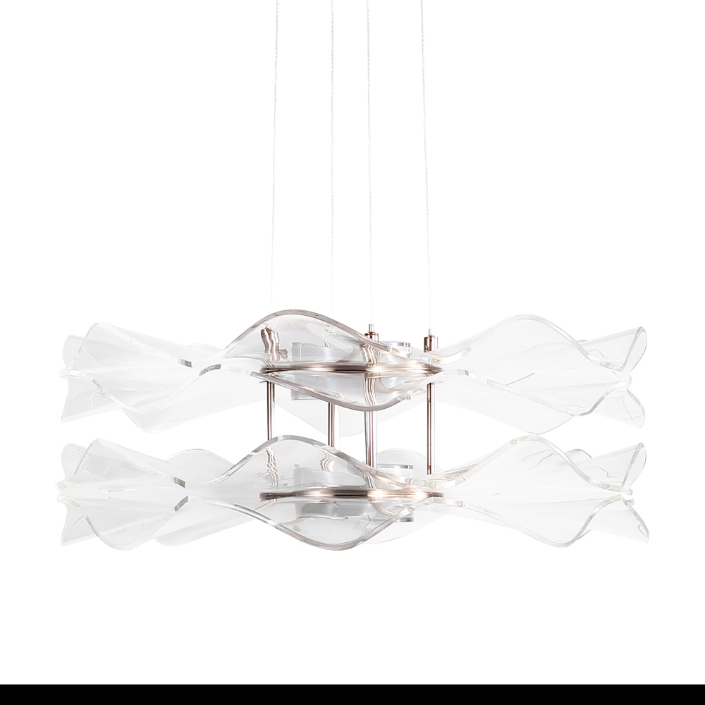 Golden Lighting Vetrina Integrated LED 2-tier Pendant in Light Gold